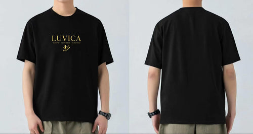 T-shirt oversize LUVICA noir – vue avant et arrière